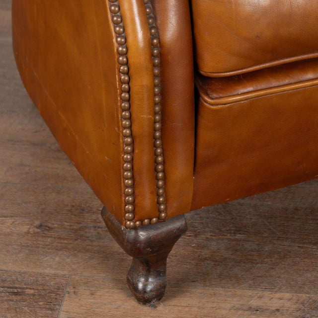 Pair, 20th Century Vintage Brown Leather Chesterfield Club Chairs For Sale - Image 13 of 15