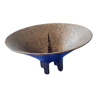 Vintage Brutalist Bronze Candlestick by Michael Harjes, 1960 For Sale