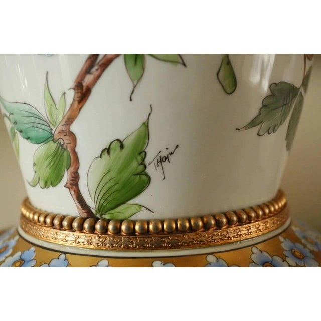 2000 - 2009 Large Italian Vase with Floral Decor For Sale - Image 5 of 6