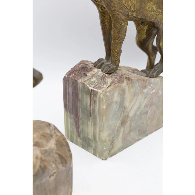Metal Dog Bookends in Onyx and Bronze, 1870s, Set of 2 For Sale - Image 7 of 13