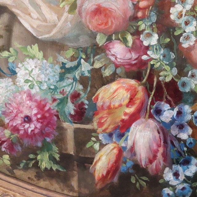 G. Ceragioli, Cherubs with Flowers, Oil Painting on Board, Early 20th Century, Framed For Sale - Image 9 of 18