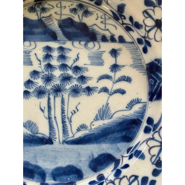 18th Century 18th Century Delft Charger With Unusual Metal Hanger For Sale - Image 5 of 7