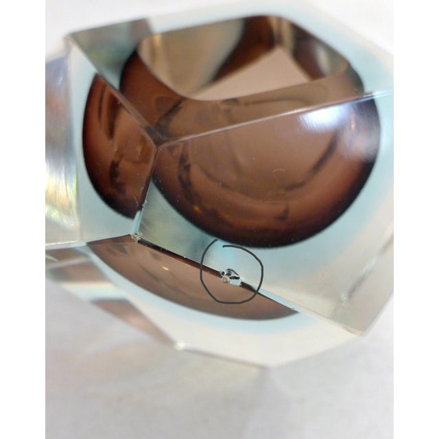 Faceted Sommerso Murano Glass Ashtray or Trinket Tray, 1960s-1970s For Sale - Image 6 of 10
