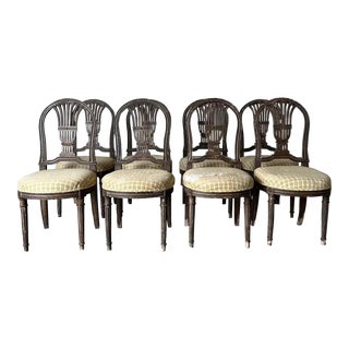 19th Century Antique French Louis XVI Balloon Backs Dining Chairs - Set of 8 For Sale