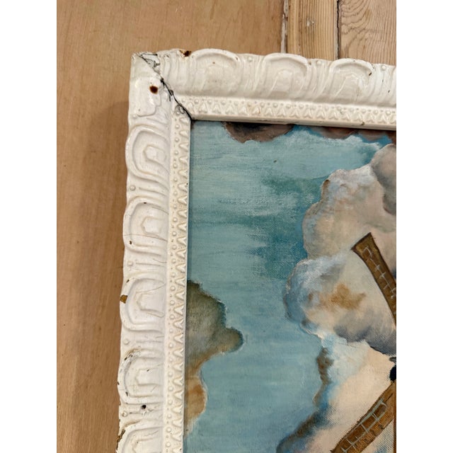 Vintage Windmill Oil Painted Signed by M. Nordberg 1962. For Sale In Houston - Image 6 of 9