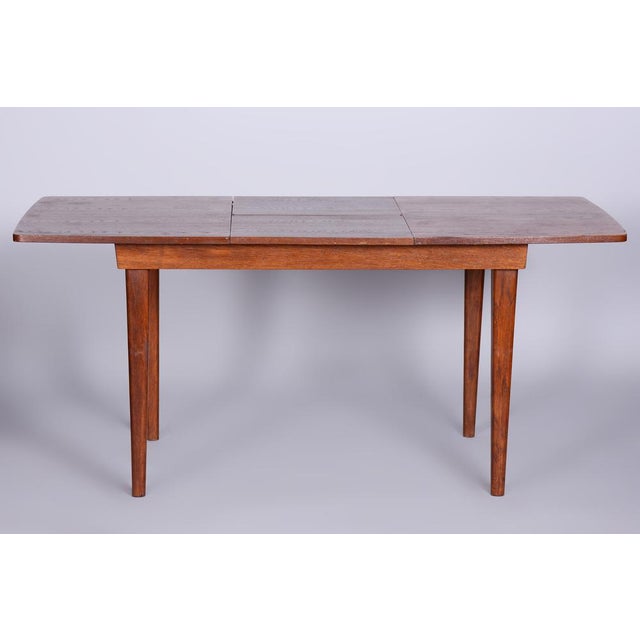 Wood Art Deco Oak Dining Table attributed to Jindřich Halabala for Up ZávodyCzechia, 1940s For Sale - Image 7 of 14