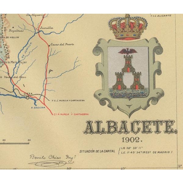 Map of Spanish Landscape and Infrastructure, 1902 For Sale - Image 4 of 6