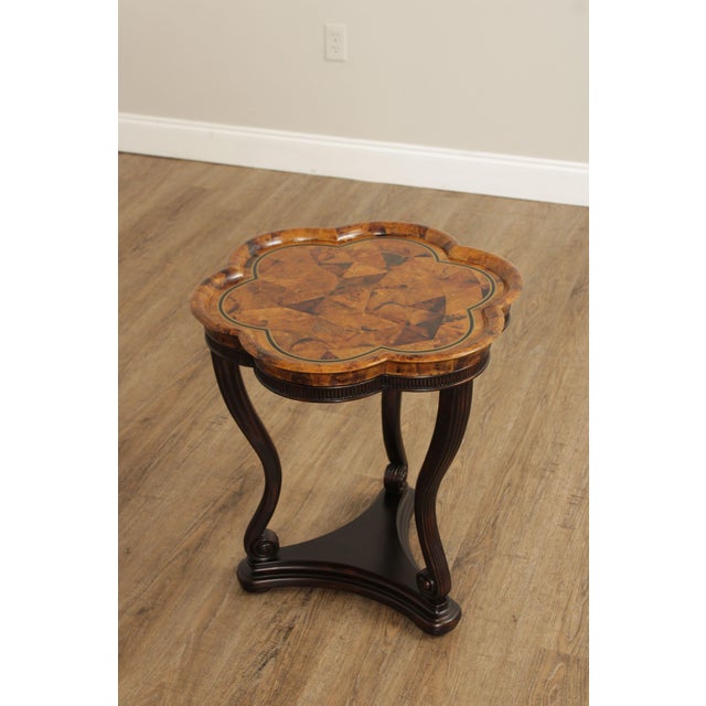 Empire Style Mahogany and Faux Tortoise Shell Side Table | Chairish