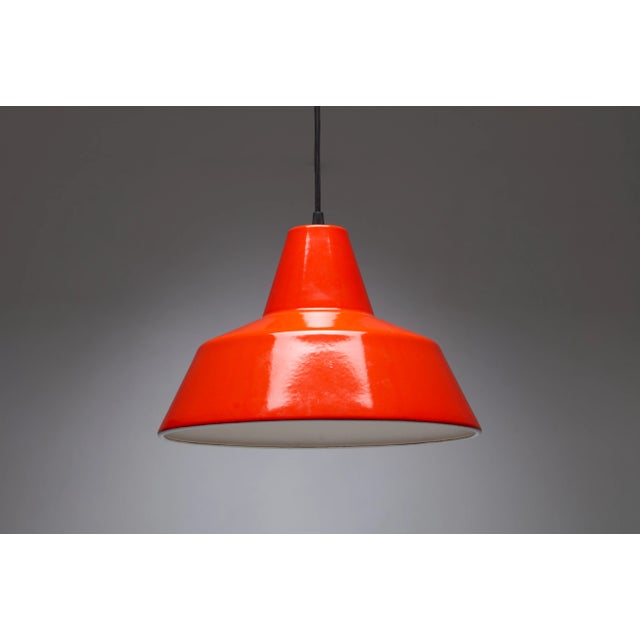 Metal Orange Enamel Pendant from Louis Poulsen, 1969 For Sale - Image 7 of 11