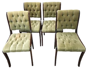 Vintage Mahogany Chesterfield Dining Chairs, Set of 4