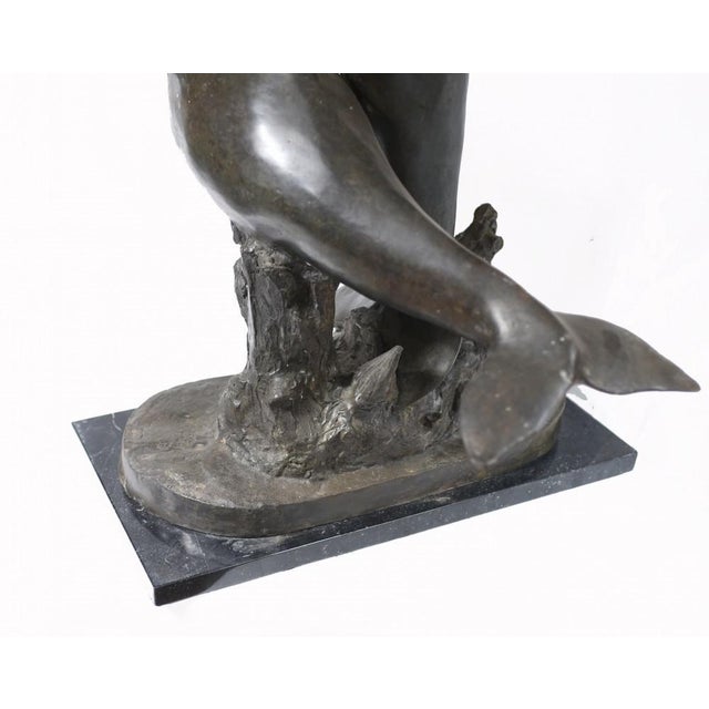 Black Vintage Bronze Dolphin Statue For Sale - Image 8 of 14