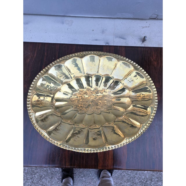 Metal Hand-Embossed Oval Tray, Italy, 1960s For Sale - Image 7 of 8