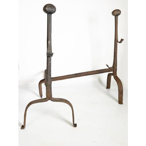 Cast Iron Andirons, France, 1960, Set of 2 For Sale - Image 4 of 18