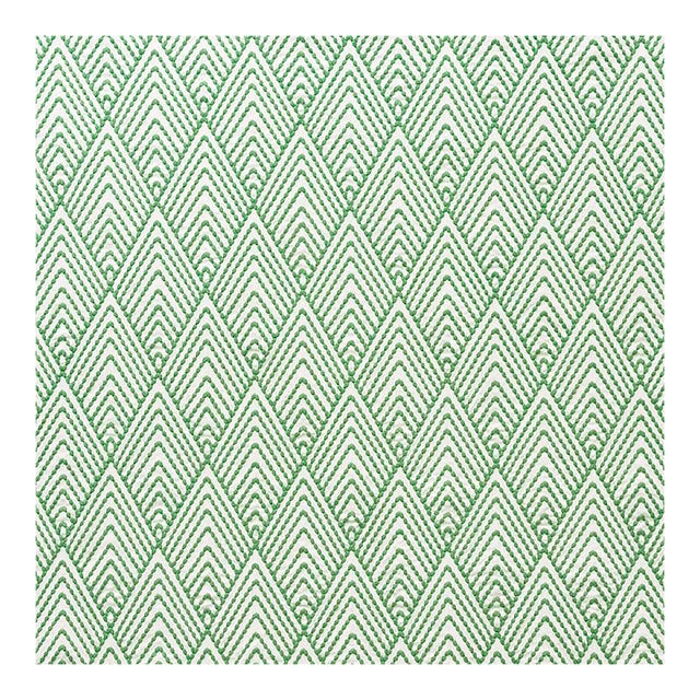 Schumacher Avila Embroidery Fabric in Green For Sale