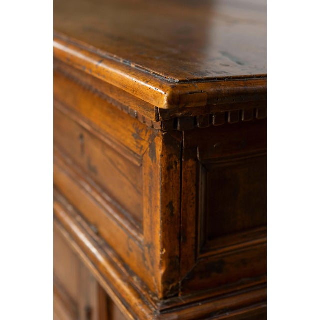 17th Century Italian 17th Century Walnut Buffet with Drop Front, Hidden Drawers and Two Doors For Sale - Image 5 of 14