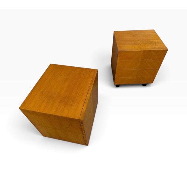 Mid-Century Modern Art Deco Style 4-Drawer Nightstands - Set of 2 For Sale - Image 4 of 9