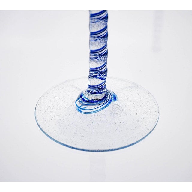 1950s Cobalto and Pulegoso Murano Glass with Twisted Stems from Cenedese, 1950s, Set of 6 For Sale - Image 5 of 18