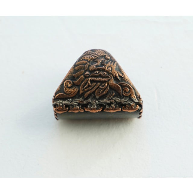 Metal Vintage Brutalist Style Black Onyx Cocktail Ring, Size 5.5 For Sale - Image 7 of 9