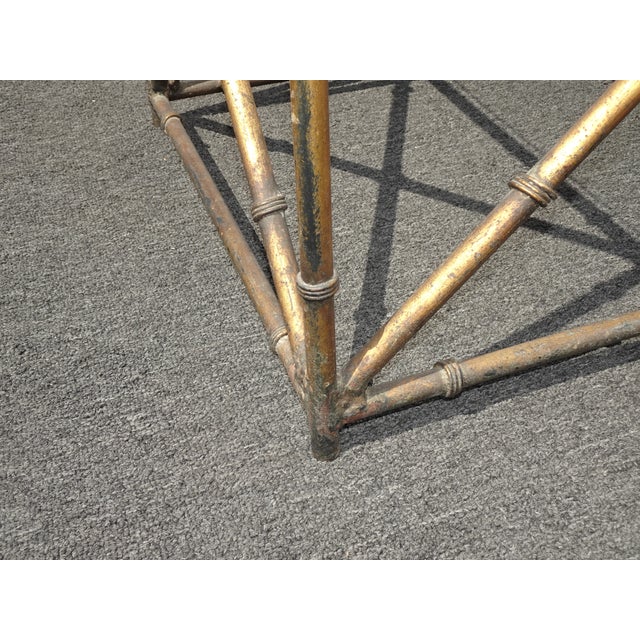 Vintage Hollywood Regency Faux Bamboo Gold Rustic Metal End Table Side Table Chairish