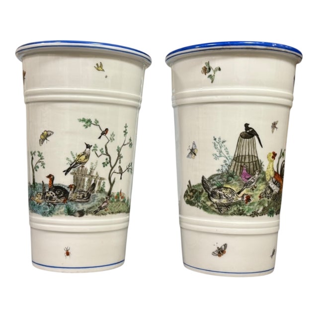 Antique Berlin Porcelain Jardinieres from KPM Berlin, 1800s, Set of 2 For Sale