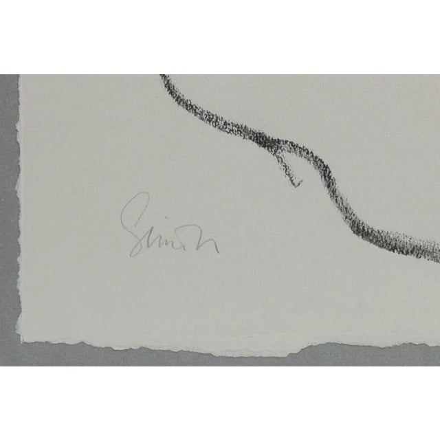 Mid-Century Modern Sidney Simon (1917 - 1997) Ink Drawing of a Nude, Barnes Foundation, Sculptor, Framed For Sale - Image 3 of 4