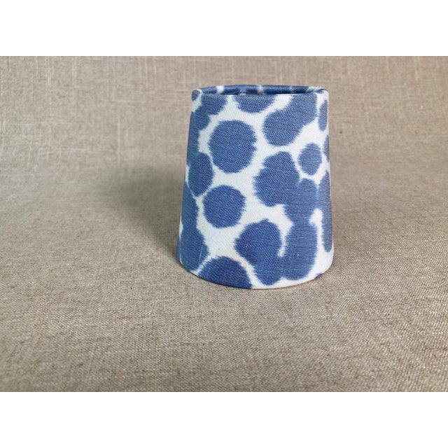 Not Yet Made - Made To Order Blue & White Leopard Ikat Chandelier Shade For Sale - Image 5 of 5