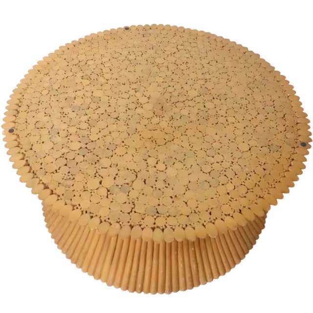 Wood Sheaf of Wheat Form Bamboo Coffee Table by McGuire For Sale - Image 7 of 14