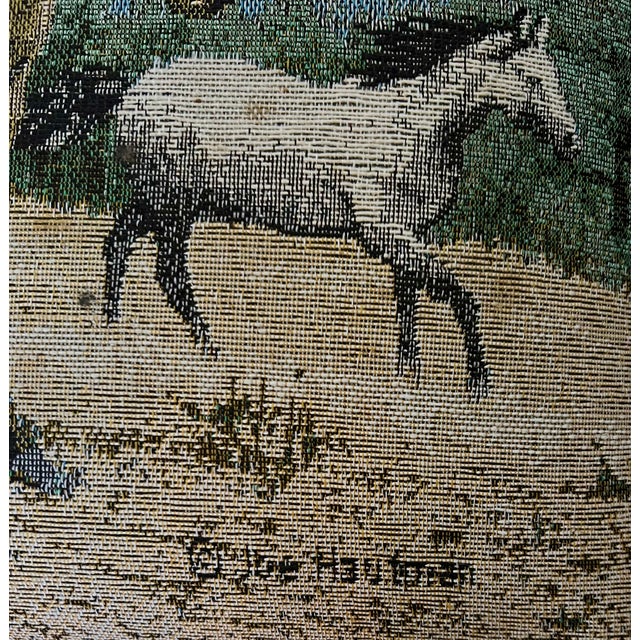 Late 20th Century Vintage Signed Tapestry Footstool With Running Horses For Sale - Image 5 of 10