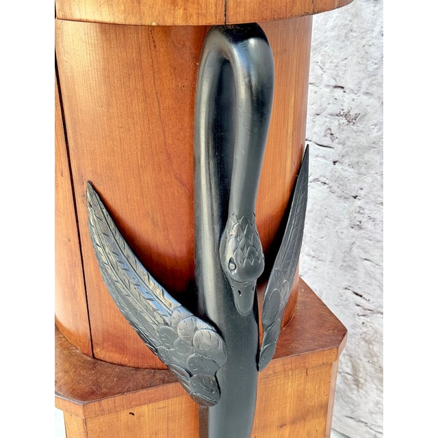 19th Century Biedermeier Walnut Ebonized and Faux Marble Cabinet For Sale - Image 10 of 12