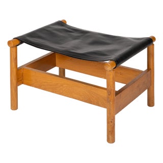 Vintage Wooden Ottoman, 1960s For Sale