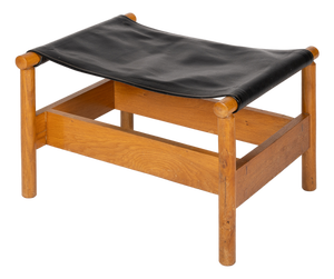 Vintage Wooden Ottoman, 1960s