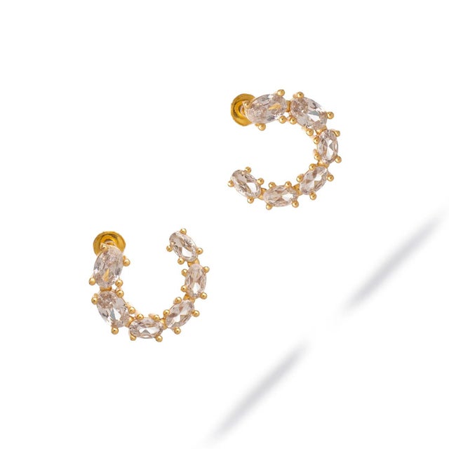 Early 21st Century Crystal Radiance Stud Hoop Earrings, A Pair For Sale - Image 5 of 7