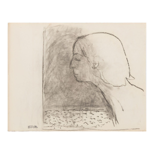 Manfred Schwartz Portrait of a Woman Charcoal