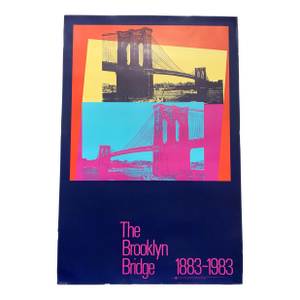 Rare Vintage Andy Warhol 1983 Lithograph Print Pop Art Poster Brooklyn Bridge