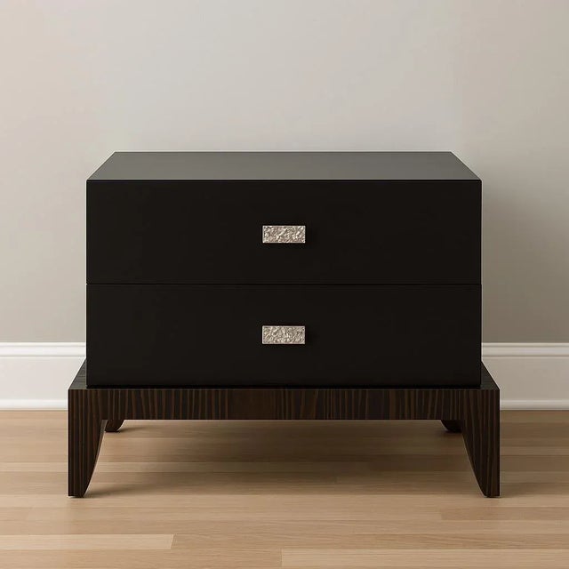 Arteriors Home Pair of Arteriors Macassar Ebony & Lacquer Nightstands For Sale - Image 4 of 5