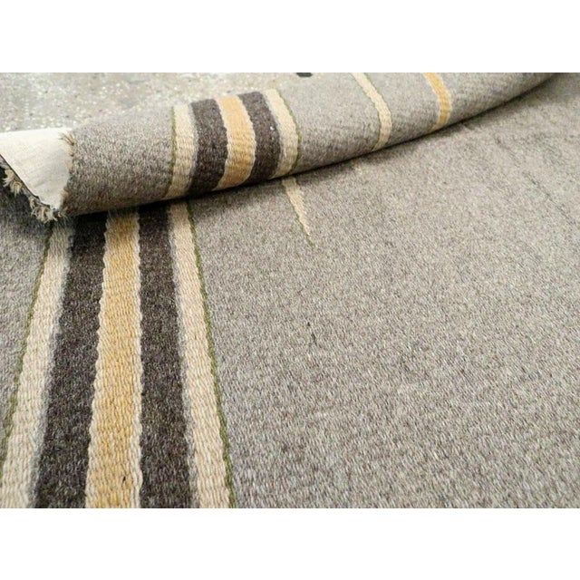 Mid-20th Century Handmade European Flat-Weave Kilim Throw Rug For Sale - Image 9 of 9