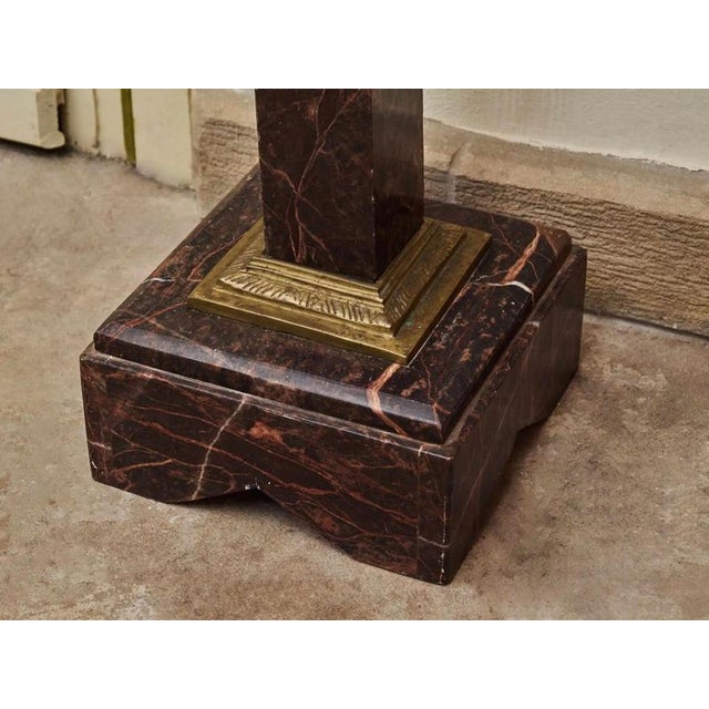 Empire Red Marble Pedestals with Brass Applications, Set of 2 For Sale - Image 9 of 10