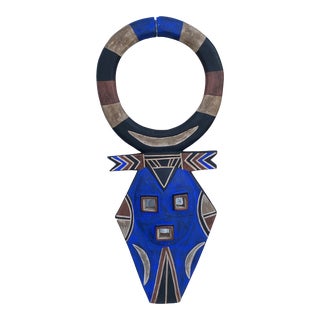 Lg Old African Plank Nafana Bedu Mask Ivory Coast 42" H For Sale