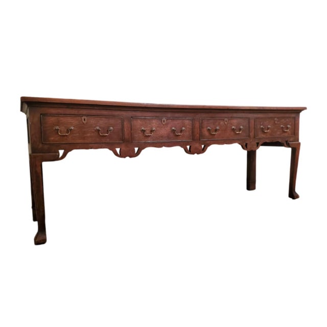 Antique Georgain Dresser Base/ Rustic Style Sofa 19th Century Console Table For Sale - Image 4 of 5