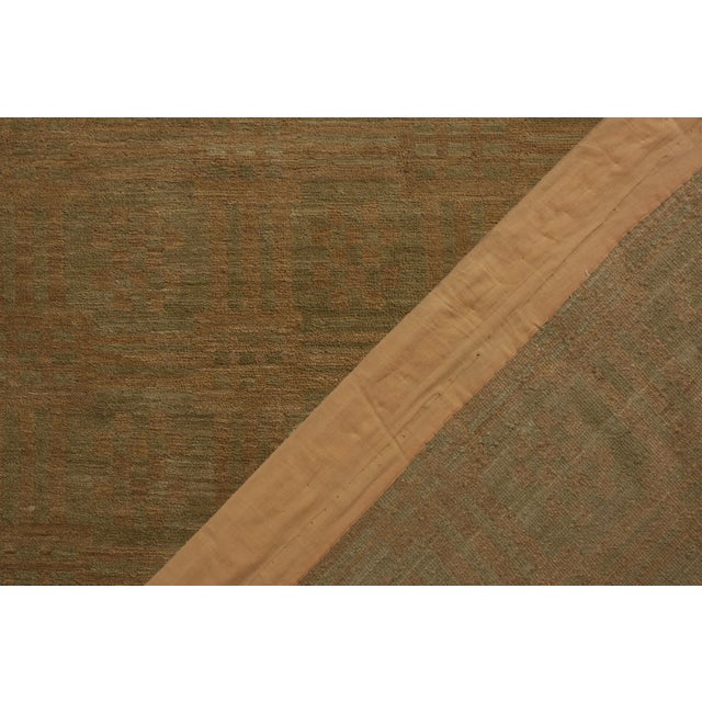 Beige Handmade Contemporary Rug in Green and Brown Geometric Pattern by Rug & Kilim For Sale - Image 8 of 8