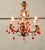 Large French Chandelier with Lipstick Red Teardrops, 1950 For Sale - Image 4 of 9