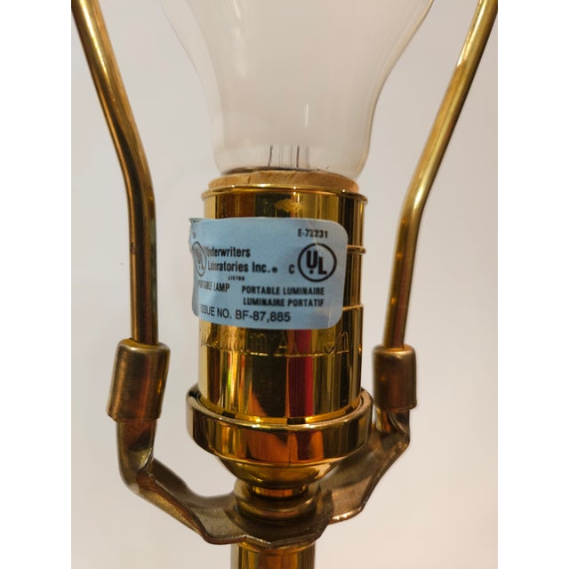 Ethan Allan: Vintage French Sèvres Style Bronze-Mounted Cobalt Blue Hand Painted Porcelain Gold Gilded Table Lamp For Sale - Image 11 of 12