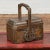 Chinese Chinese Antique Lidded Lunch Box with Volutes, Handle and Distressed Finish For Sale - Image 3 of 11