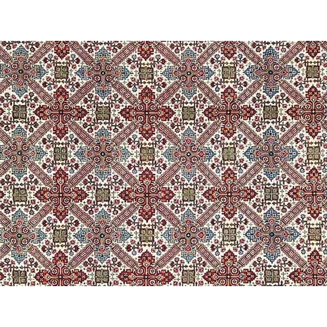 This master piece is a Kork wool pile genuine hand made exceptionally fine vintage Persian Qum carpet -