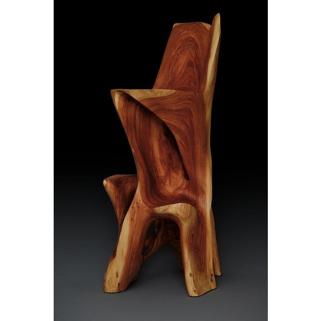 Makha Wood Sculptural Bar Chair by Logniture For Sale - Image 12 of 16