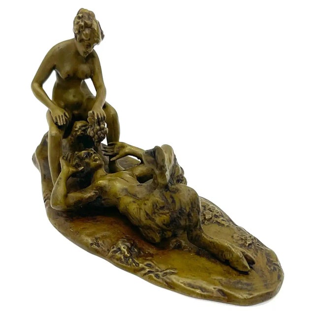 Early 20th Century Austrian Bronze Nymph & Satyr, Style of Bergman For Sale - Image 4 of 12