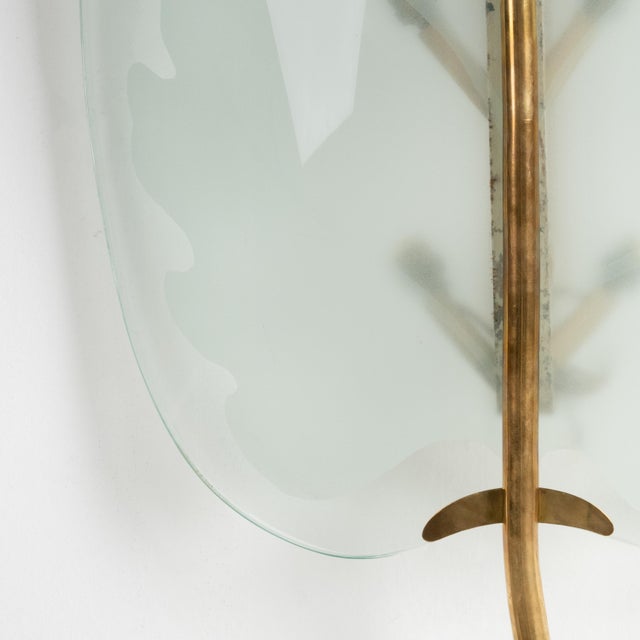 Wall Light in Glass and Brass by Pietro Chiesa for Fontana Arte, 1950s For Sale - Image 6 of 8