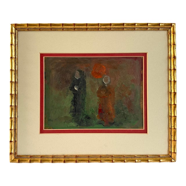 Roky Roka Fine Oil Base Collection Figures Abstract Framed Portrait For Sale