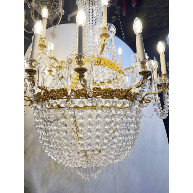 1950s 1950 French Empire Chandelier 18 Lights Two Tiers For Sale - Image 5 of 5