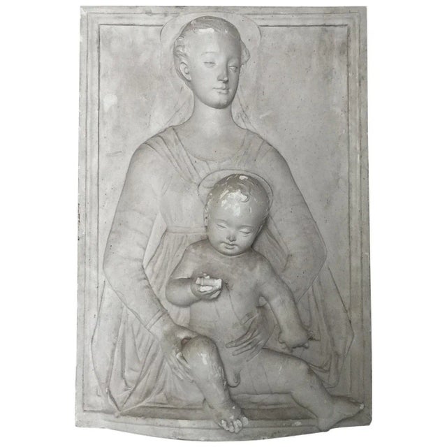 1900 - 1909 Antique Madonna and Child Bas Relief From Belgian Castle For Sale - Image 5 of 5